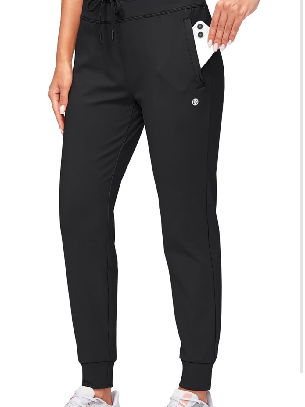 Fleece-Lined High-Waisted Women's Jogger Pants with Zip Pocket